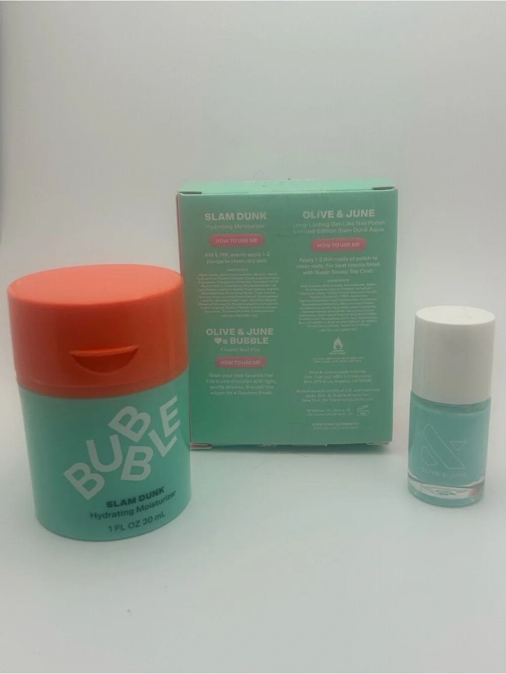 Bubble Nail Polish and Moisturizer Slam Dunk Set - Mint